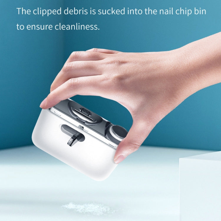 2 IN 1 Electric Nail Clipper Cutter Automatic Nail Grinder Trimmer With LED Light(White) - Nail Clipper by PMC Jewellery | Online Shopping South Africa | PMC Jewellery | Buy Now Pay Later Mobicred