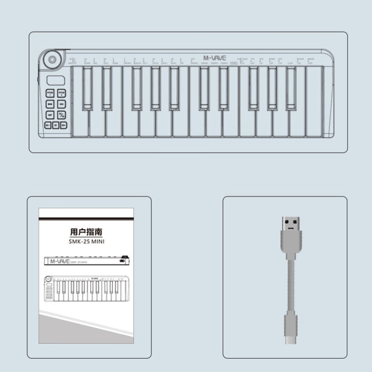 M-VAVE SKM-25MINI Digital Electronic Piano 25 Key Musical Instrument MIDI Keyboard Controller - Keyboard Instruments Accessories by M-VAVE | Online Shopping South Africa | PMC Jewellery | Buy Now Pay Later Mobicred