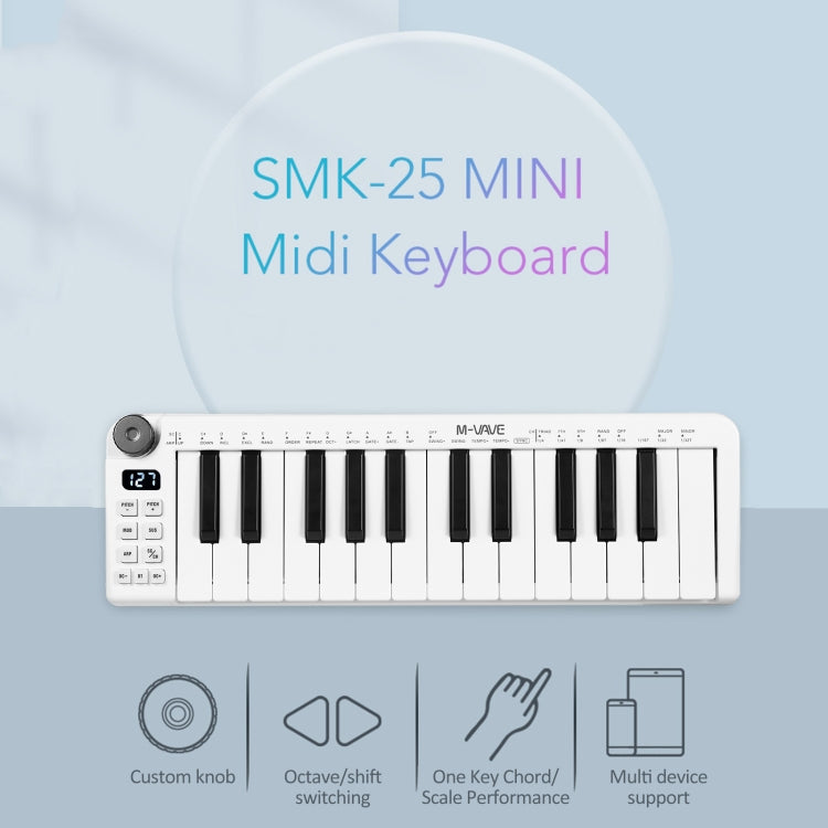 M-VAVE SKM-25MINI Digital Electronic Piano 25 Key Musical Instrument MIDI Keyboard Controller - Keyboard Instruments Accessories by M-VAVE | Online Shopping South Africa | PMC Jewellery | Buy Now Pay Later Mobicred