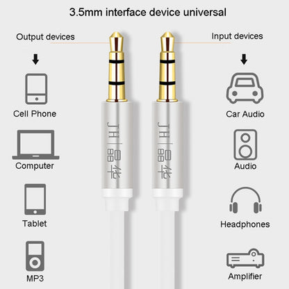 JINGHUA Audio Cable 3.5mm Male To Male AUX Audio Adapter Cable, Size: 2m(3 Knots White) - Video & Audio Cable by JINGHUA | Online Shopping South Africa | PMC Jewellery | Buy Now Pay Later Mobicred