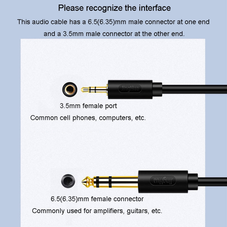 JINGHUA 3.5mm To 6.5mm Audio Cable Amplifier Guitar 6.35mm Cable, Length: 1.5m - Microphone Audio Cable & Connector by JINGHUA | Online Shopping South Africa | PMC Jewellery