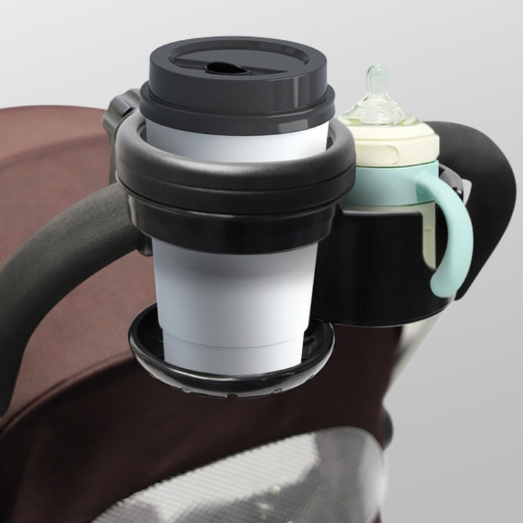 2 In 1 Baby Stroller Cup Holder Pram Milk Bottle Holder(Black) - Strollers Accessories by PMC Jewellery | Online Shopping South Africa | PMC Jewellery