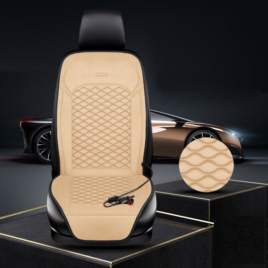 12V Car Winter Electric Heating Short Plush Seat Cushion, Color: Beige - Seat Accessories by PMC Jewellery | Online Shopping South Africa | PMC Jewellery | Buy Now Pay Later Mobicred