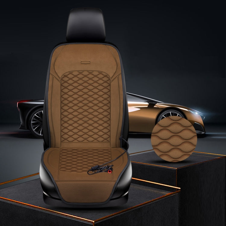 12V Car Winter Electric Heating Short Plush Seat Cushion, Color: Brown - Seat Accessories by PMC Jewellery | Online Shopping South Africa | PMC Jewellery | Buy Now Pay Later Mobicred