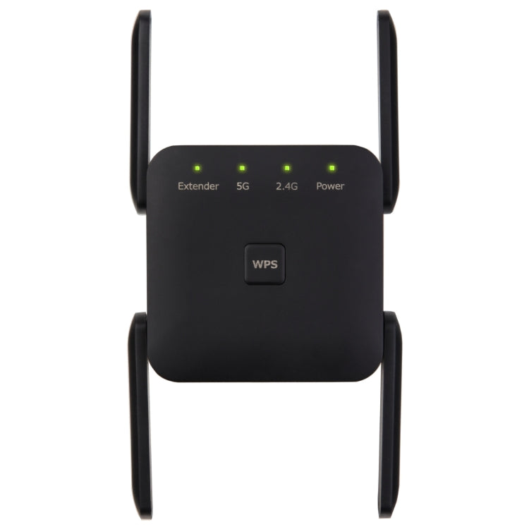 1200Mbps 2.4G / 5G WiFi Extender Booster Repeater Supports Ethernet Port Black EU Plug - Broadband Amplifiers by PMC Jewellery | Online Shopping South Africa | PMC Jewellery | Buy Now Pay Later Mobicred