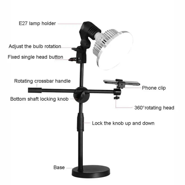 90W 155mm  Mushroom Fill Light + Desktop Overhead Photography Stand Kit for Photo/Video - Selfie Light by PMC Jewellery | Online Shopping South Africa | PMC Jewellery | Buy Now Pay Later Mobicred