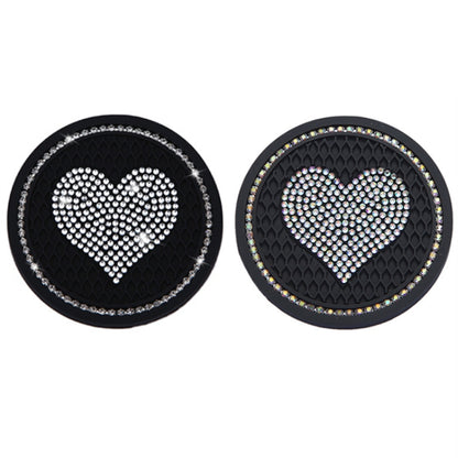 Car Round Love Diamond Honeycomb Anti-slip Coaster(Colorful AB Diamond) - Car Drink Holders by PMC Jewellery | Online Shopping South Africa | PMC Jewellery | Buy Now Pay Later Mobicred