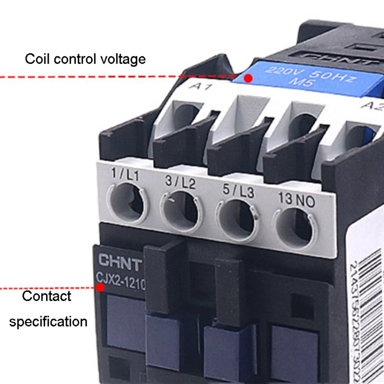 CHNT CJX2-5011 50A 220V Silver Alloy Contacts Multi-Purpose Single-Phase AC Contactor - Relays by CHNT | Online Shopping South Africa | PMC Jewellery | Buy Now Pay Later Mobicred