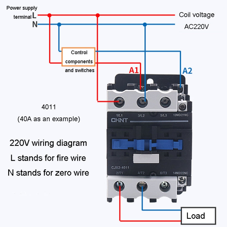 CHNT CJX2-1810 18A 220V Silver Alloy Contacts Multi-Purpose Single-Phase AC Contactor - Relays by CHNT | Online Shopping South Africa | PMC Jewellery | Buy Now Pay Later Mobicred