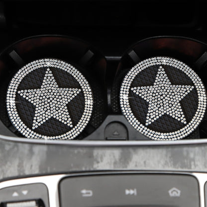 Five-pointed Star Diamond-encrusted Car Non-slip Decorative Water Coaster(Black) - Car Drink Holders by PMC Jewellery | Online Shopping South Africa | PMC Jewellery | Buy Now Pay Later Mobicred