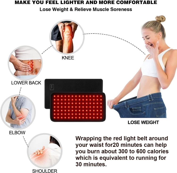 120 LEDs Red Light + Infrared Light Therapy Belt For Back Shoulder Waist Pain Relief US Plug - Massage & Relaxation by PMC Jewellery | Online Shopping South Africa | PMC Jewellery