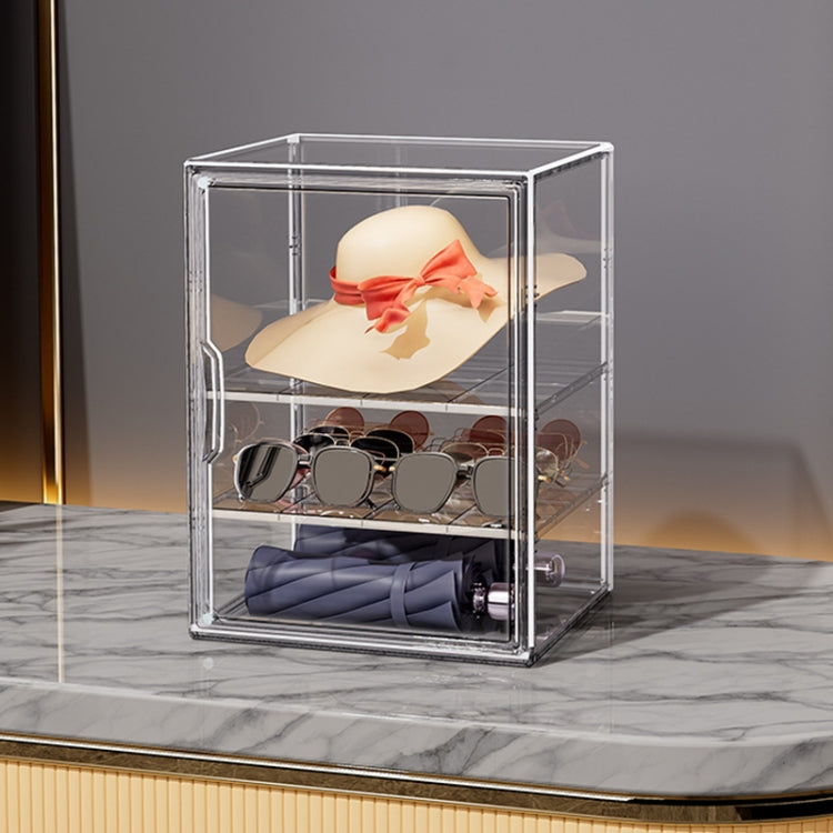 Stackable Transparent Storage Box Magnetic Suction Bookcase Handbag Display Rack, Style: Double Partition - Storage Boxes by PMC Jewellery | Online Shopping South Africa | PMC Jewellery