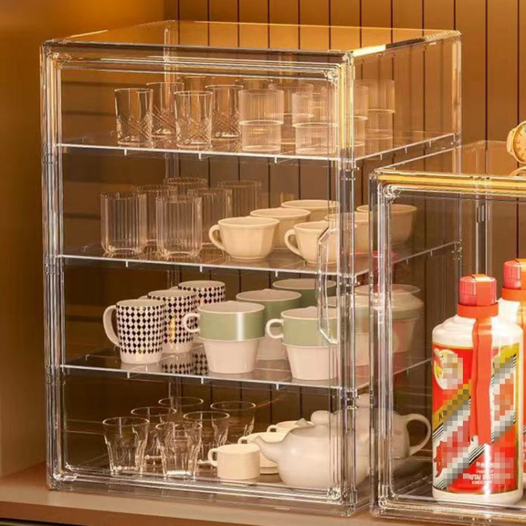 Stackable Transparent Storage Box Magnetic Suction Bookcase Handbag Display Rack, Style: Three Partitions - Storage Boxes by PMC Jewellery | Online Shopping South Africa | PMC Jewellery