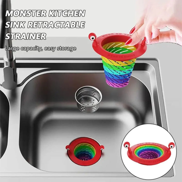 Retractable Rainbow Monster Universal Floor Drain Kitchen Sink Strainer(110x118mm) - Filters by PMC Jewellery | Online Shopping South Africa | PMC Jewellery