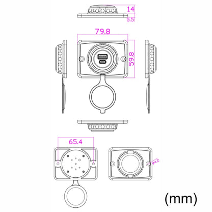 Car Ship Modified Waterproof USB Socket Charger, Model: UCC-350 AC3.1A Total 3.1A 15.5W - DIY Modified Charger by PMC Jewellery | Online Shopping South Africa | PMC Jewellery