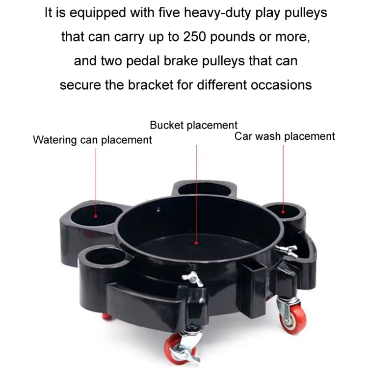 Multifunctional Cleaning Bucket Pulley Base Car Wash Mobile Stool(Black) - Car washing supplies by PMC Jewellery | Online Shopping South Africa | PMC Jewellery | Buy Now Pay Later Mobicred