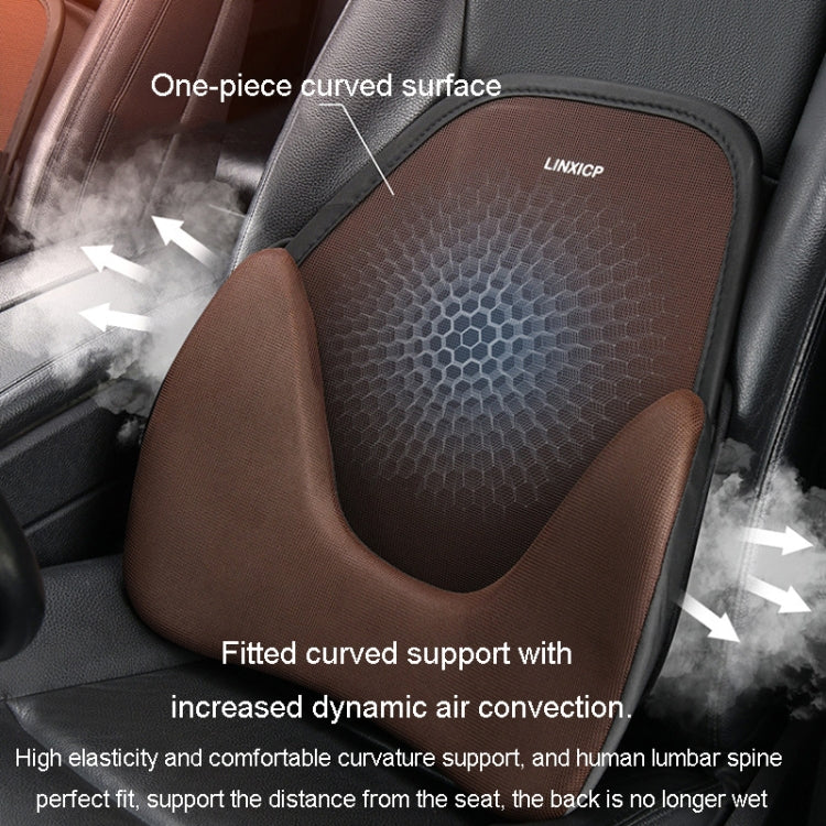 LINXICP 3 In 1 Car Seat Lumbar Cushion Summer Special Memory Foam Breathable Car Back Pad(Coffee) - Seat Accessories by LINXICP | Online Shopping South Africa | PMC Jewellery | Buy Now Pay Later Mobicred