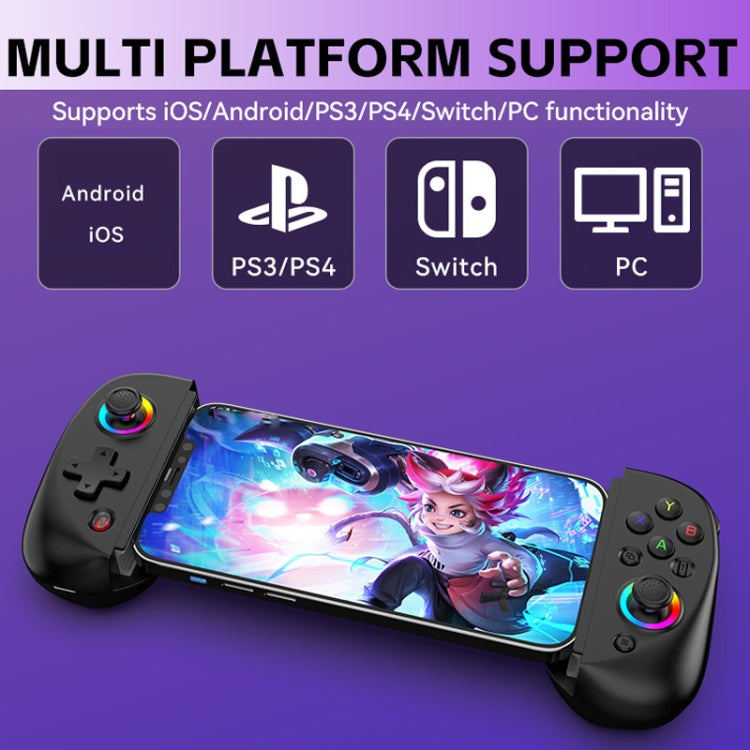 D8 Mobile Phone Stretch Band Light Gamepad Dual Hall Wireless Bluetooth Somatic Vibration Grip for PC / Android / IOS / Tablet / PS3 / PS4 / Switch, Color: White - Gamepads by PMC Jewellery | Online Shopping South Africa | PMC Jewellery | Buy Now Pay Later Mobicred