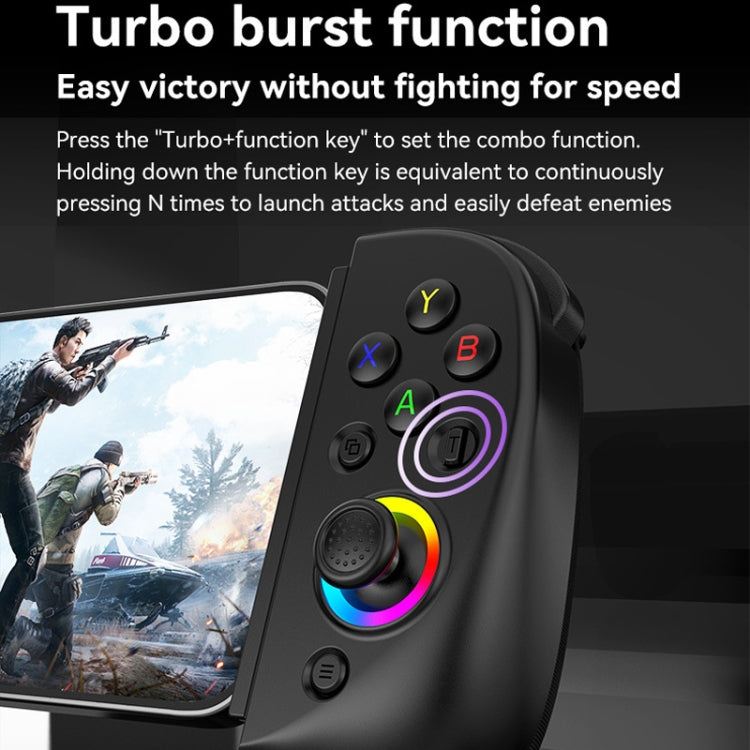 D8 Mobile Phone Stretch Band Light Gamepad Dual Hall Wireless Bluetooth Somatic Vibration Grip for PC / Android / IOS / Tablet / PS3 / PS4 / Switch, Color: Black+Receiver - Gamepads by PMC Jewellery | Online Shopping South Africa | PMC Jewellery | Buy Now Pay Later Mobicred