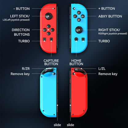 JOY-02 Gaming Left And Right Handle With RGB Lights Body Feel Bluetooth Gamepad For Switch / Switch OLED / Switch Pro / Switch Lite / Switch Joycon(Blue Red) - Gamepads by PMC Jewellery | Online Shopping South Africa | PMC Jewellery | Buy Now Pay Later Mobicred