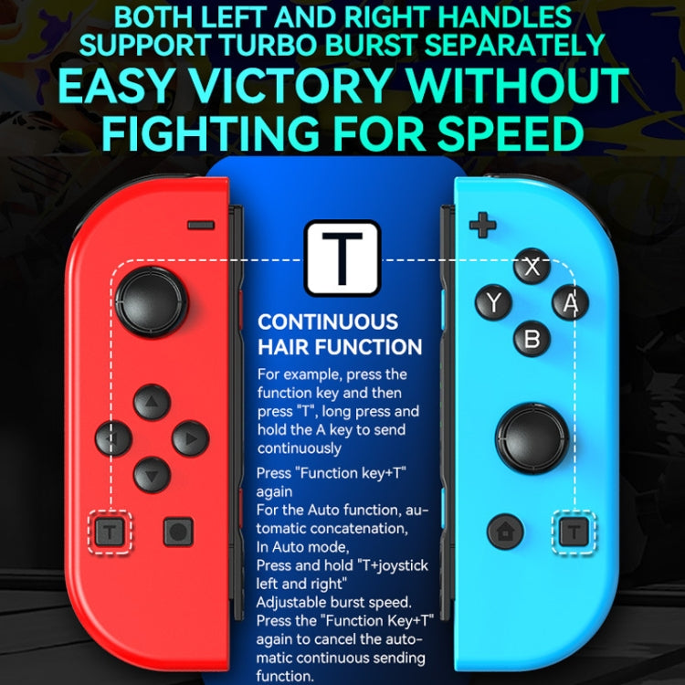 JOY-02 Gaming Left And Right Handle With RGB Lights Body Feel Bluetooth Gamepad For Switch / Switch OLED / Switch Pro / Switch Lite / Switch Joycon(Blue Red) - Gamepads by PMC Jewellery | Online Shopping South Africa | PMC Jewellery | Buy Now Pay Later Mobicred