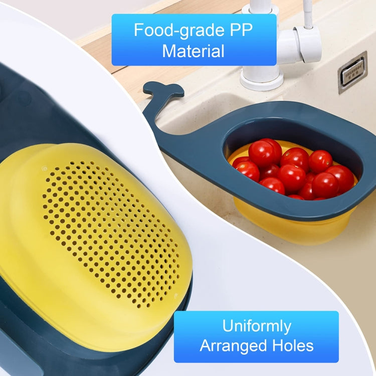 Multifunctional Whale-shaped Foldable Kitchen Fruit and Vegetable Draining Basket(Yellow Blue) - Filters by PMC Jewellery | Online Shopping South Africa | PMC Jewellery | Buy Now Pay Later Mobicred