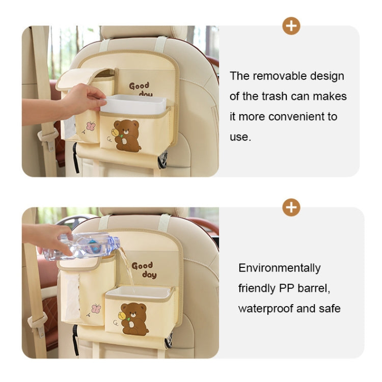 Multifunctional Car Cute Cartoon Rear Seat Back-mounted Storage Bag Garbage Bin in Car(Coffee) - Stowing Tidying by PMC Jewellery | Online Shopping South Africa | PMC Jewellery | Buy Now Pay Later Mobicred