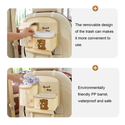 Multifunctional Car Cute Cartoon Rear Seat Back-mounted Storage Bag Garbage Bin in Car(Beige) - Stowing Tidying by PMC Jewellery | Online Shopping South Africa | PMC Jewellery | Buy Now Pay Later Mobicred