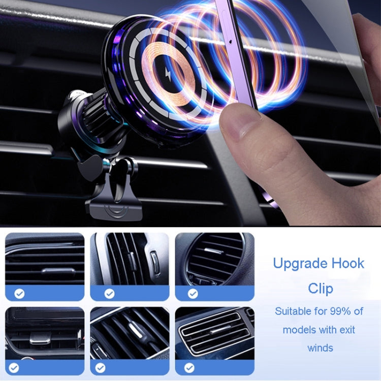For iPhone Magsafe Magnetic Car Wireless Charger Phone Holder Light Emitting Wireless Charger, Style:  Pickup RGB Light - Wireless Charger Holders by PMC Jewellery | Online Shopping South Africa | PMC Jewellery | Buy Now Pay Later Mobicred