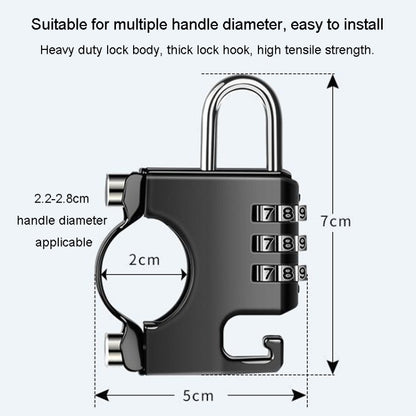 Motorcycle Helmet Anti-Theft Lock Fixed Helmet Combination Padlock, Color: Black - Theft Protection by PMC Jewellery | Online Shopping South Africa | PMC Jewellery | Buy Now Pay Later Mobicred