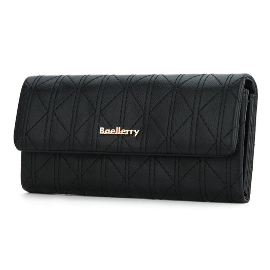 Baellerry N8918 Ladies Long Large Capacity Wallet Magnetic Buckle Clutch Phone Bag(Black) - Handbags by Baellerry | Online Shopping South Africa | PMC Jewellery