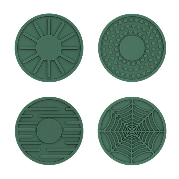 4pcs/set 6.8x0.3cm Car Anti-slip Silicone Water Coaster Storage Interior, Color: Green - Car Drink Holders by PMC Jewellery | Online Shopping South Africa | PMC Jewellery | Buy Now Pay Later Mobicred