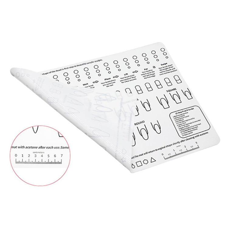 40x30x0.06cm Silicone Manicure Pads Palette Practice Table Mats(White) - Nail Art Equipment by PMC Jewellery | Online Shopping South Africa | PMC Jewellery | Buy Now Pay Later Mobicred