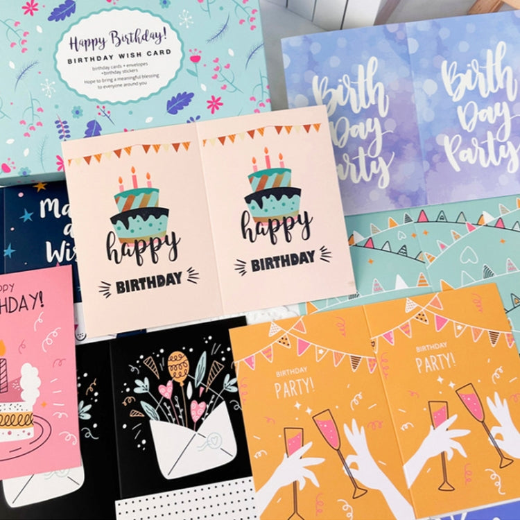 50pcs /Set Happy Birthday Greeting Card With Envelopes And Stickers Set - Cards & Invitations by PMC Jewellery | Online Shopping South Africa | PMC Jewellery