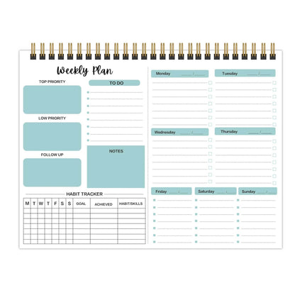 A4 54sheets /Book  English Weekly Planner Coil Schedule Planning Note Pad(A Type) - Notebooks by PMC Jewellery | Online Shopping South Africa | PMC Jewellery