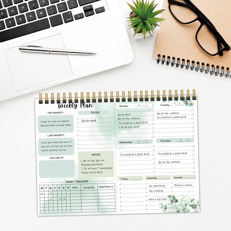 A4 54sheets /Book  English Weekly Planner Coil Schedule Planning Note Pad(B Type) - Notebooks by PMC Jewellery | Online Shopping South Africa | PMC Jewellery