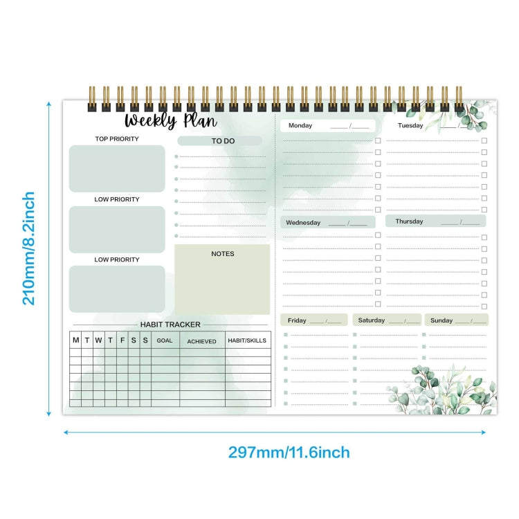 A4 54sheets /Book  English Weekly Planner Coil Schedule Planning Note Pad(A Type) - Notebooks by PMC Jewellery | Online Shopping South Africa | PMC Jewellery