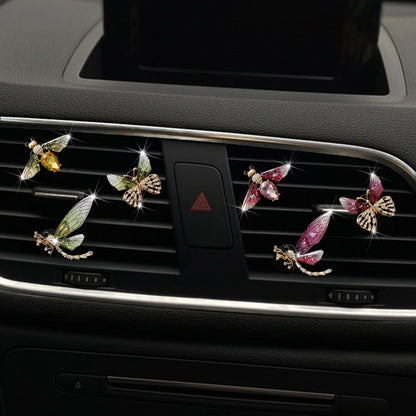 3pcs/set Metal Butterfly Dragonfly Bee Car Air Vent Aromatherapy Decorative Clip(Rose Red) - Air Freshener by PMC Jewellery | Online Shopping South Africa | PMC Jewellery | Buy Now Pay Later Mobicred