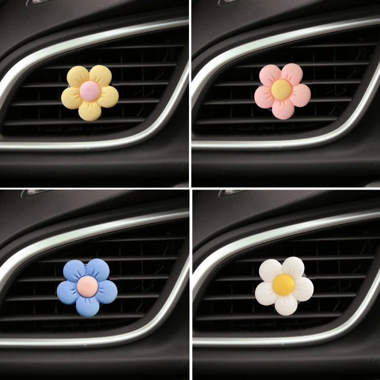 Candy-colored Ffive-petal Flower Car Air Vent Aromatherapy Decorative Clip, Color: White - Air Conditioning System by PMC Jewellery | Online Shopping South Africa | PMC Jewellery