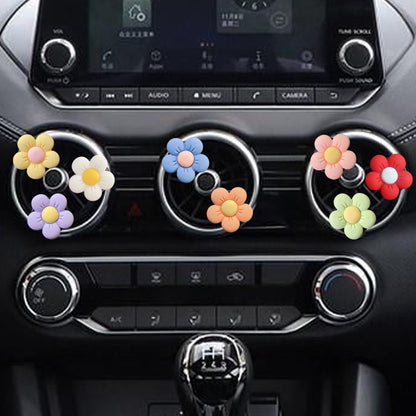 Candy-colored Ffive-petal Flower Car Air Vent Aromatherapy Decorative Clip, Color: White - Air Conditioning System by PMC Jewellery | Online Shopping South Africa | PMC Jewellery