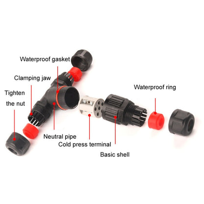 Outdoor T-Wire Terminal Block Five Pole Male And Female Docking Waterproof Connector(Black) - Connector & Plug by PMC Jewellery | Online Shopping South Africa | PMC Jewellery | Buy Now Pay Later Mobicred