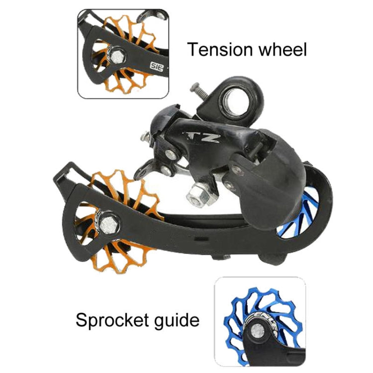 ENLEE Mountain Bicycle Rear Derailleur Guide Wheel Ceramic Bearing Tension Pulley, Size: 11T(Blue) - Guide wheels by ENLEE | Online Shopping South Africa | PMC Jewellery