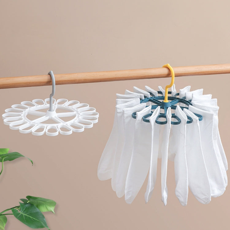 360 Degree Rotatable Sock Hanger With 20 Clips Round Laundry Drying Rack(White) - Shelf & Hooks by PMC Jewellery | Online Shopping South Africa | PMC Jewellery