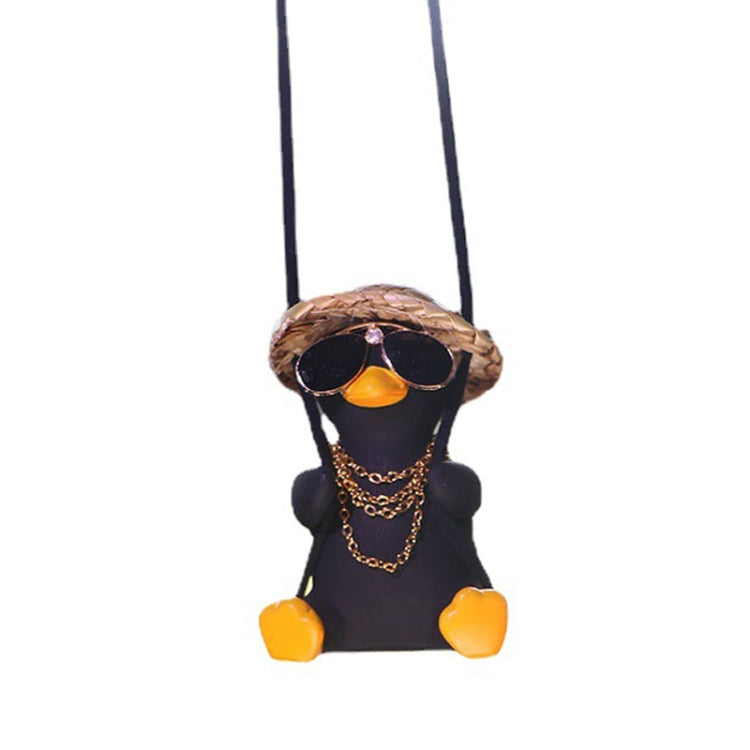 Swing Tycoon Duck Car Decoration Pendant(Black) - Ornaments by PMC Jewellery | Online Shopping South Africa | PMC Jewellery | Buy Now Pay Later Mobicred