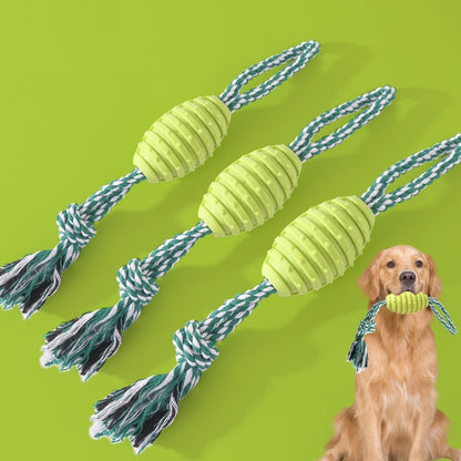 Dog Teething Toy Knot Pet Bite Resistant Teeth Cleaning Cotton Rope Ball(Green) - Rope Toys by PMC Jewellery | Online Shopping South Africa | PMC Jewellery