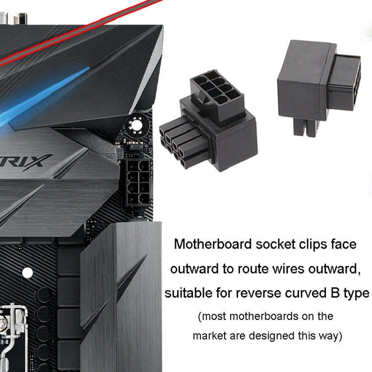 Reverse Curve B Type Motherboard CPU 8Pin Power Steering Connector Interface Steering Header 90 Degree Adaptor - Others by PMC Jewellery | Online Shopping South Africa | PMC Jewellery