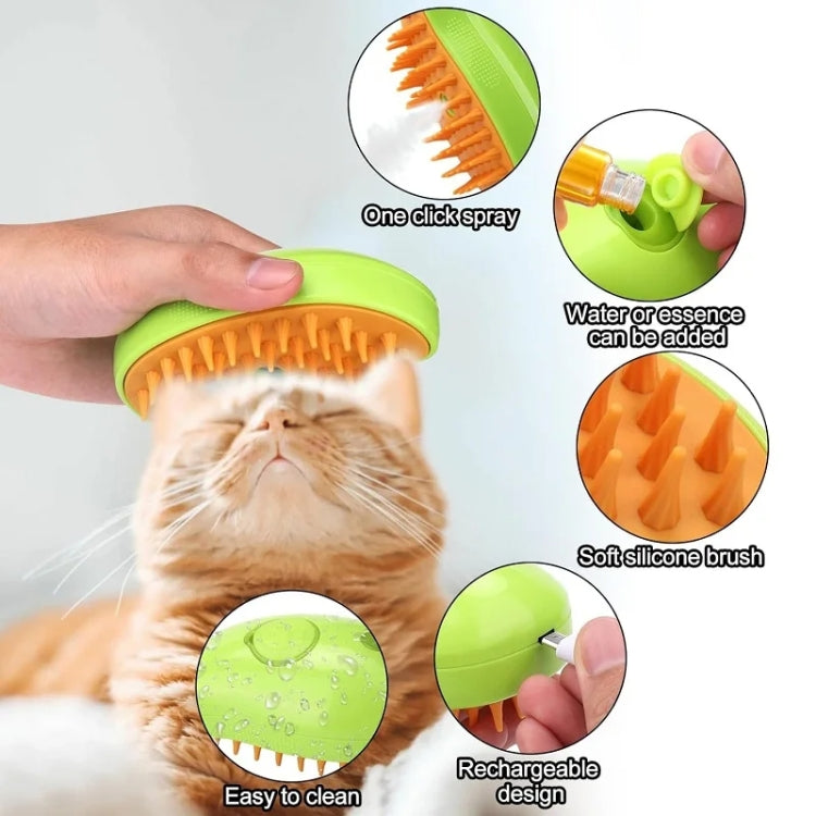 Mango Pet Electrical Spray Massage Comb Hair Removal Cleaning Grooming Brush For Cats And Dogs(Yellow) - Brushes & Combs by PMC Jewellery | Online Shopping South Africa | PMC Jewellery