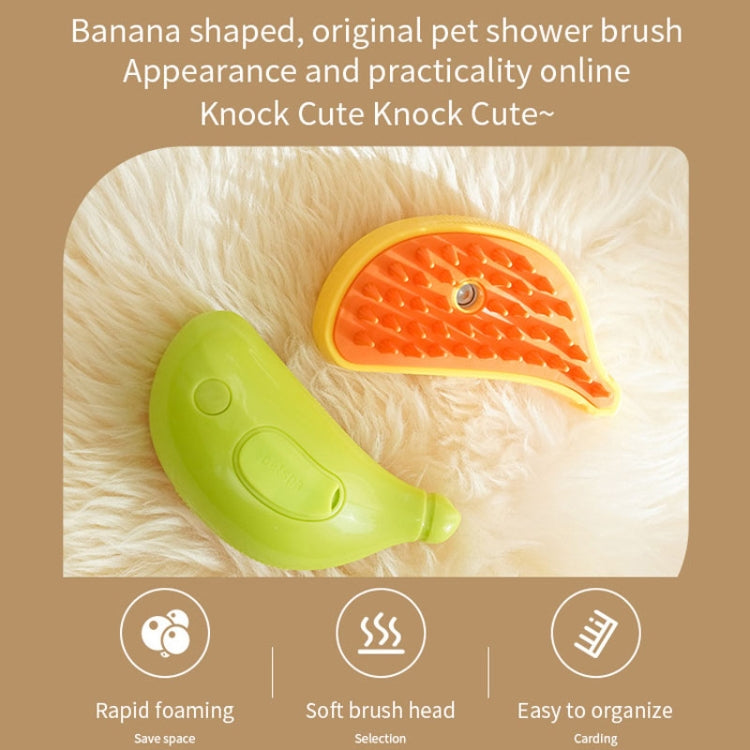 Banana Shape Pet Spray Massage Comb Electrical Cleaning Brush Hair Removal Comb For Dogs And Cats(Yellow) - Brushes & Combs by PMC Jewellery | Online Shopping South Africa | PMC Jewellery