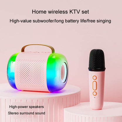 Y5 1 Microphone Portable Bluetooth Speaker Home And Outdoor Wireless Karaoke Audio(Pink) - Microphone by PMC Jewellery | Online Shopping South Africa | PMC Jewellery | Buy Now Pay Later Mobicred