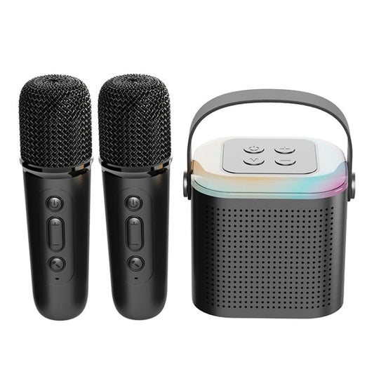 Home Portable Bluetooth Speaker Small Outdoor Karaoke Audio, Color: Y1 Black(Double wheat) - Microphone by PMC Jewellery | Online Shopping South Africa | PMC Jewellery | Buy Now Pay Later Mobicred